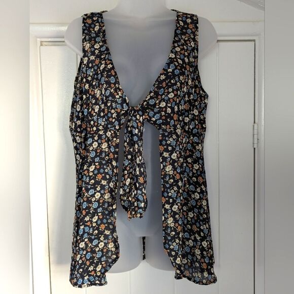 VTG Floral 90s Y2k Whimsigoth Fairy Grunge Charmed Cottagecore Sleeveless Top - Picture 1 of 8